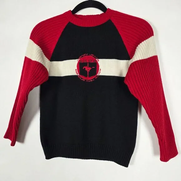 Vintage Y2K Disney Jeans Racing Team Wool Blend Youth Size 7/8 Sweater - Picture 1 of 6